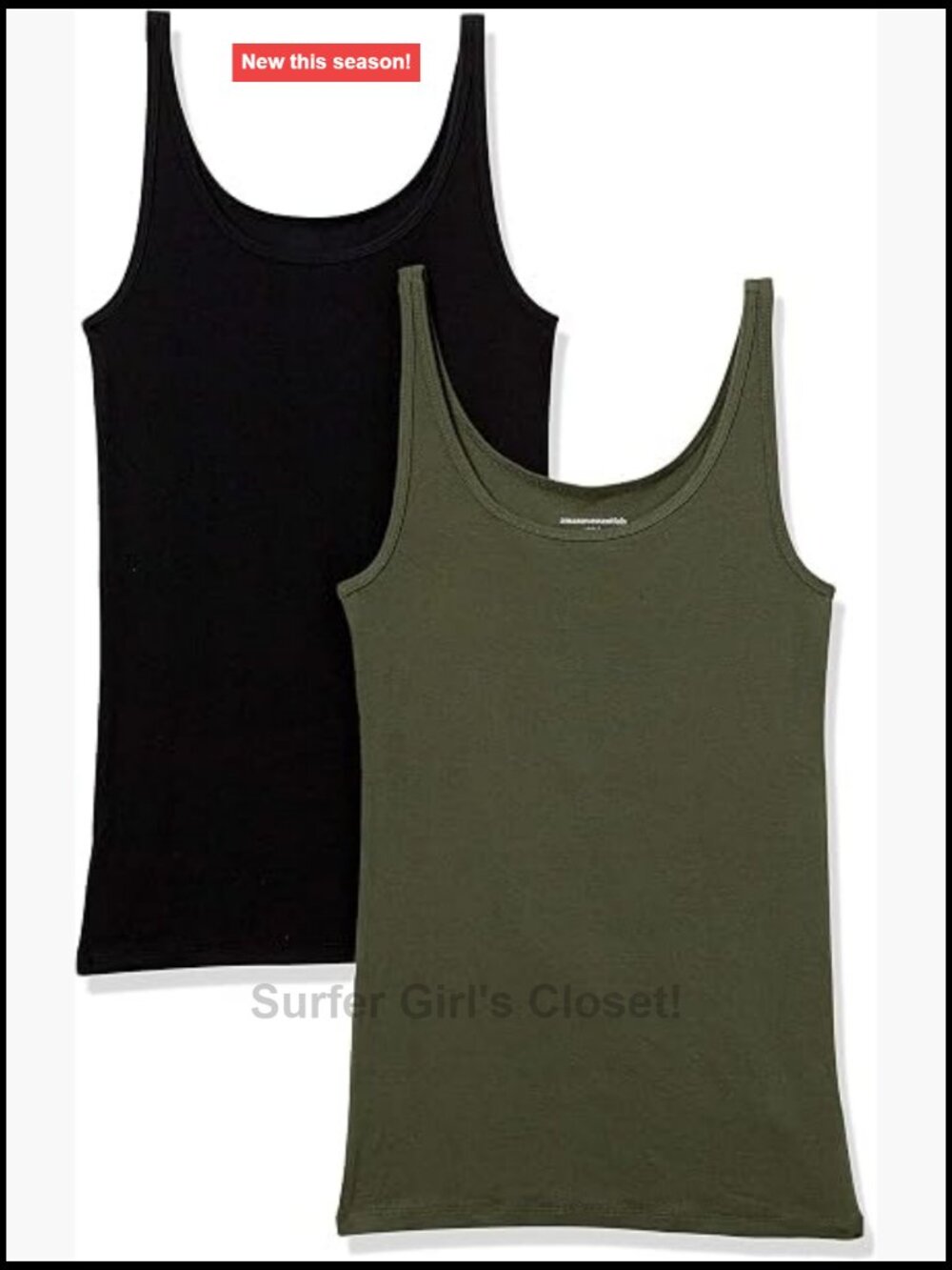 Slim Fit Thin Strap Tank Top 2 Pack Cotton Modal